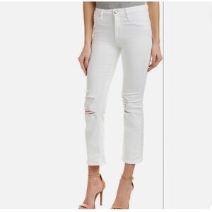 Joe's Jeans Women's Ankle Skinny Denim Jeans High-Rise Distressed White Size 26